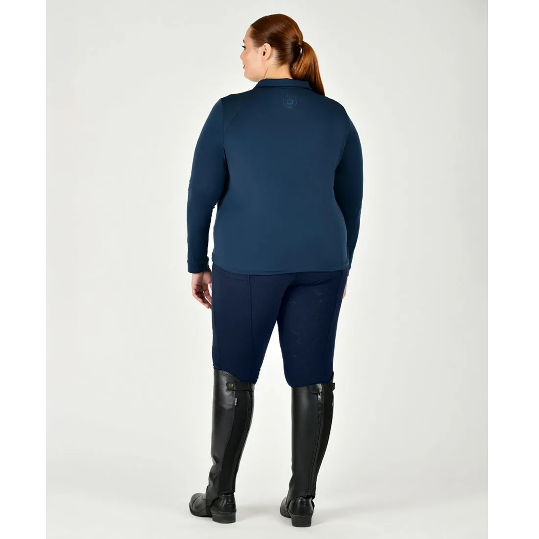 Thelma Long Sleeve Riding Polo - Naval Academy