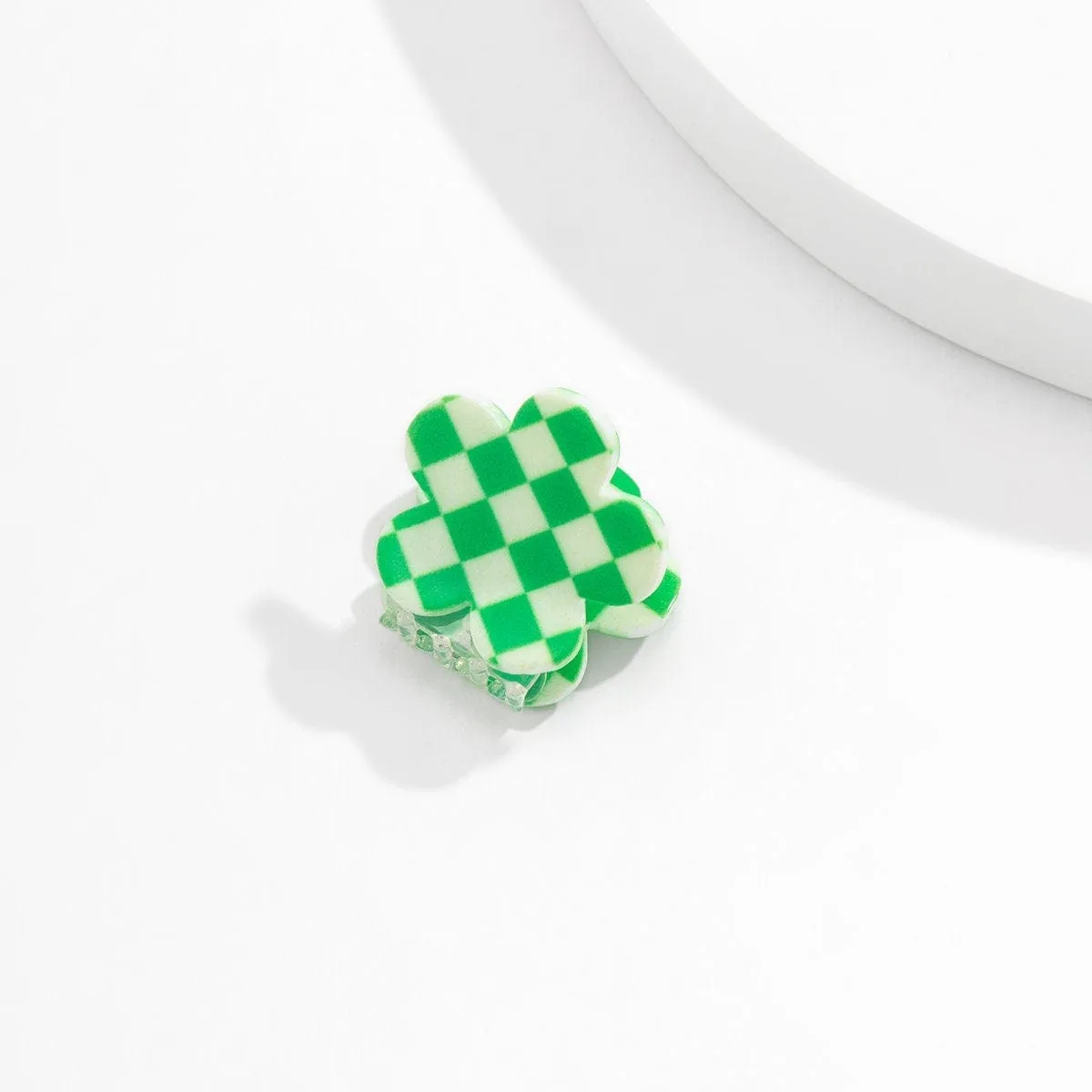Trendy Colorful Flower Checkered Hair Claw Hair Clip