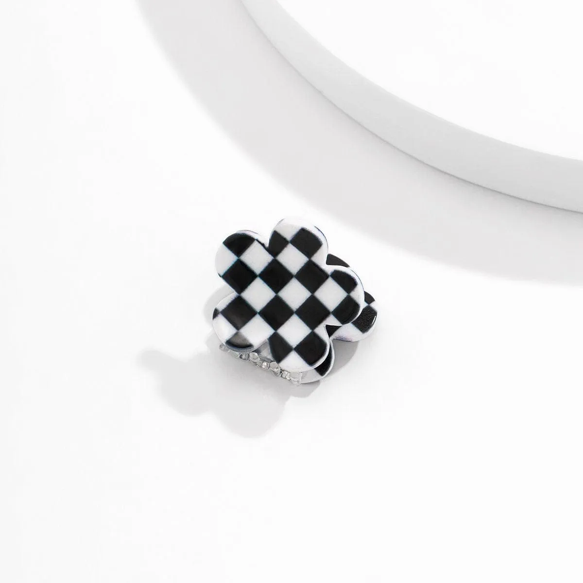 Trendy Colorful Flower Checkered Hair Claw Hair Clip