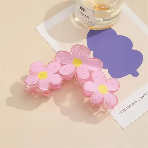 Trendy Colorful Hand-drawn Painting Flower Hair Clip