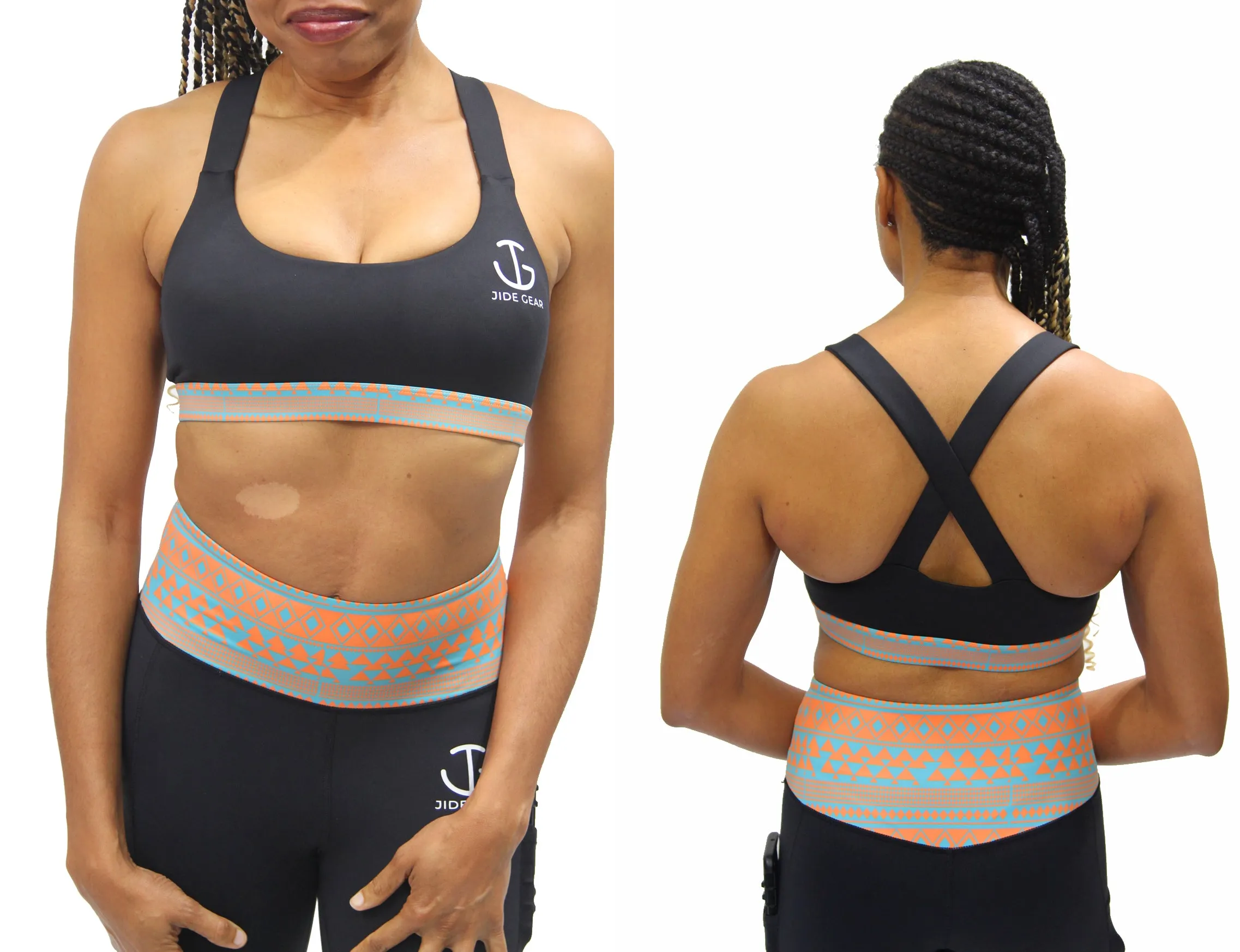 Tribal Striped Sports Bra