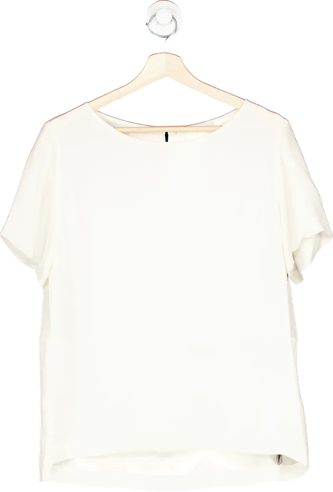 Uterque White Short Sleeve Blouse M