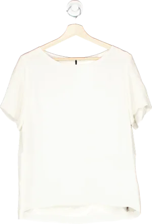 Uterque White Short Sleeve Blouse M