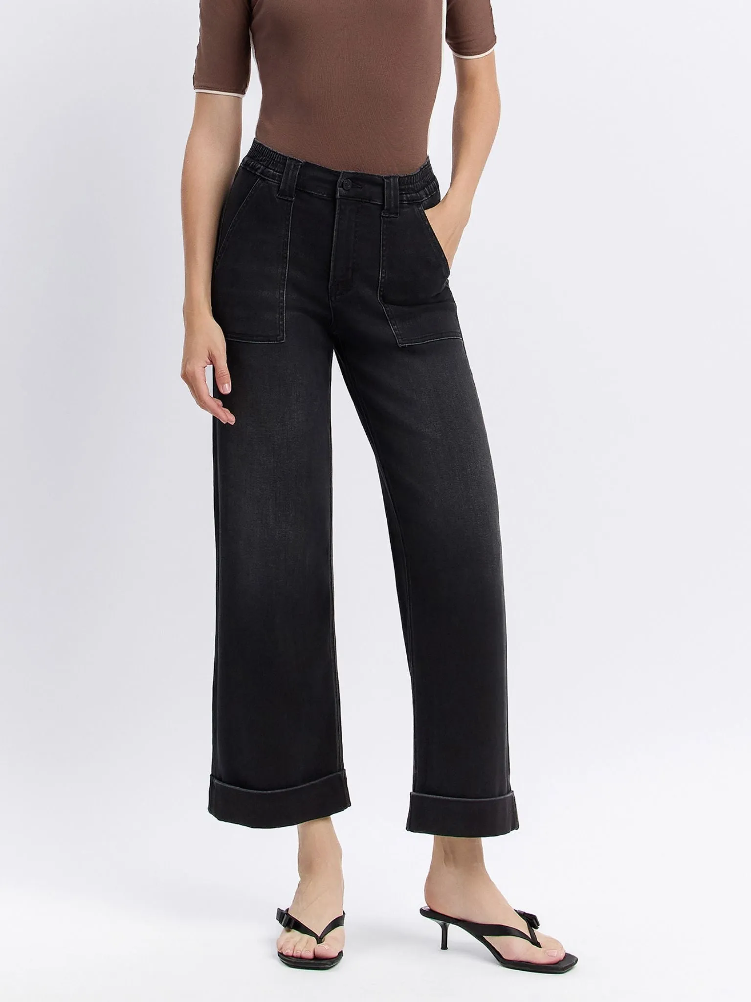 VERVET Black High Rise Super Soft Baggy Wide