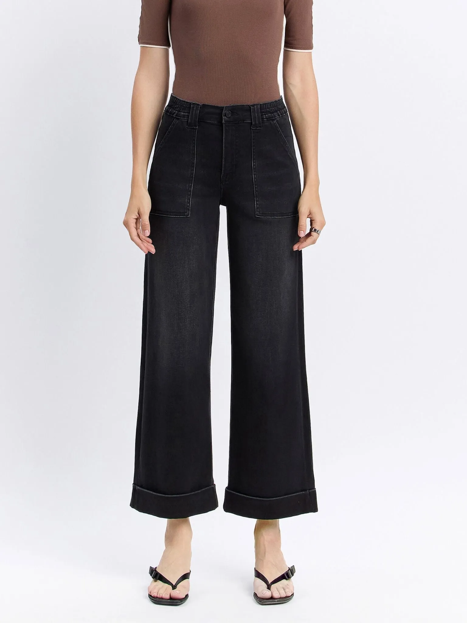 VERVET Black High Rise Super Soft Baggy Wide