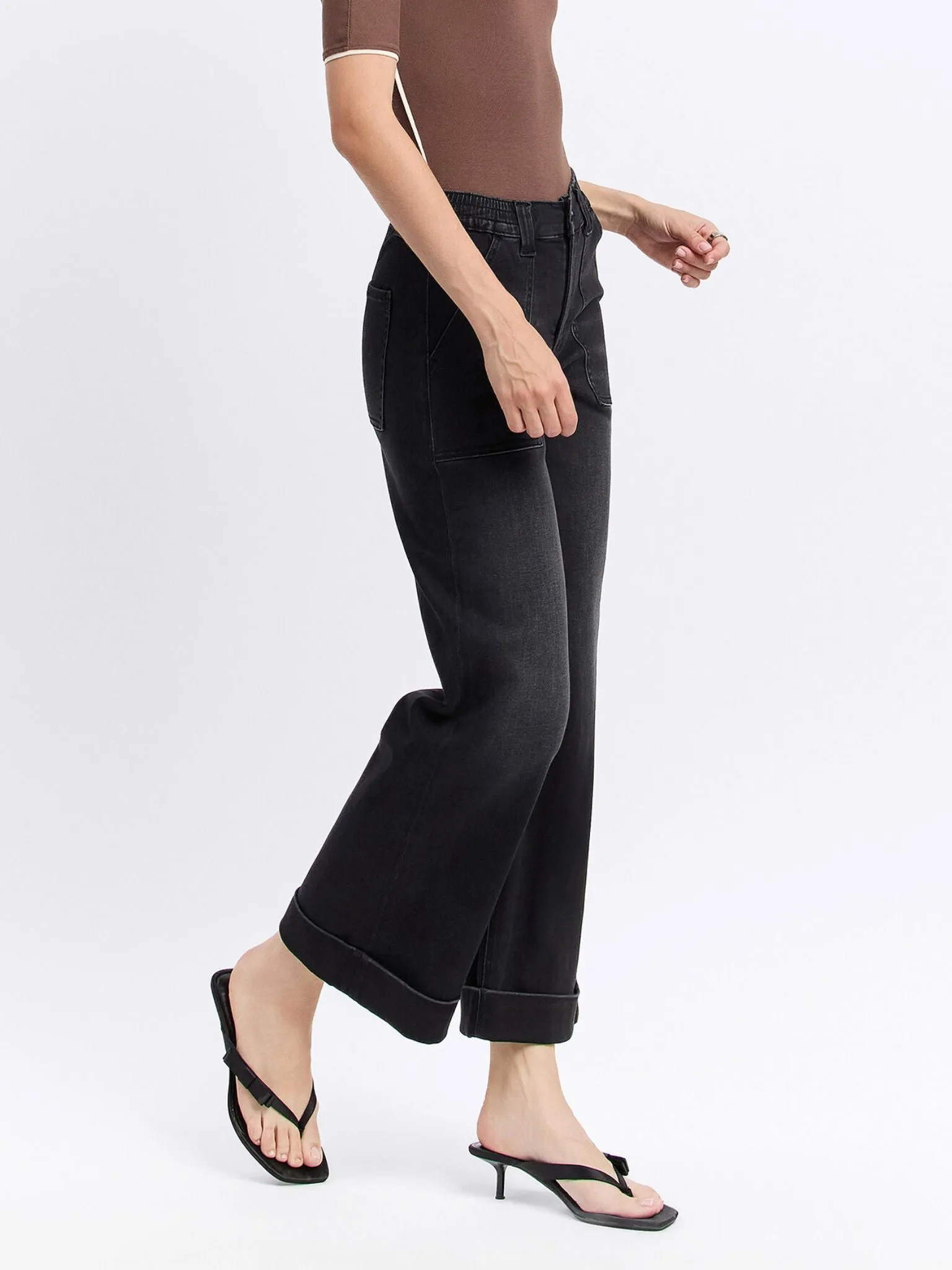 VERVET Black High Rise Super Soft Baggy Wide