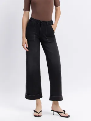 VERVET Black High Rise Super Soft Baggy Wide