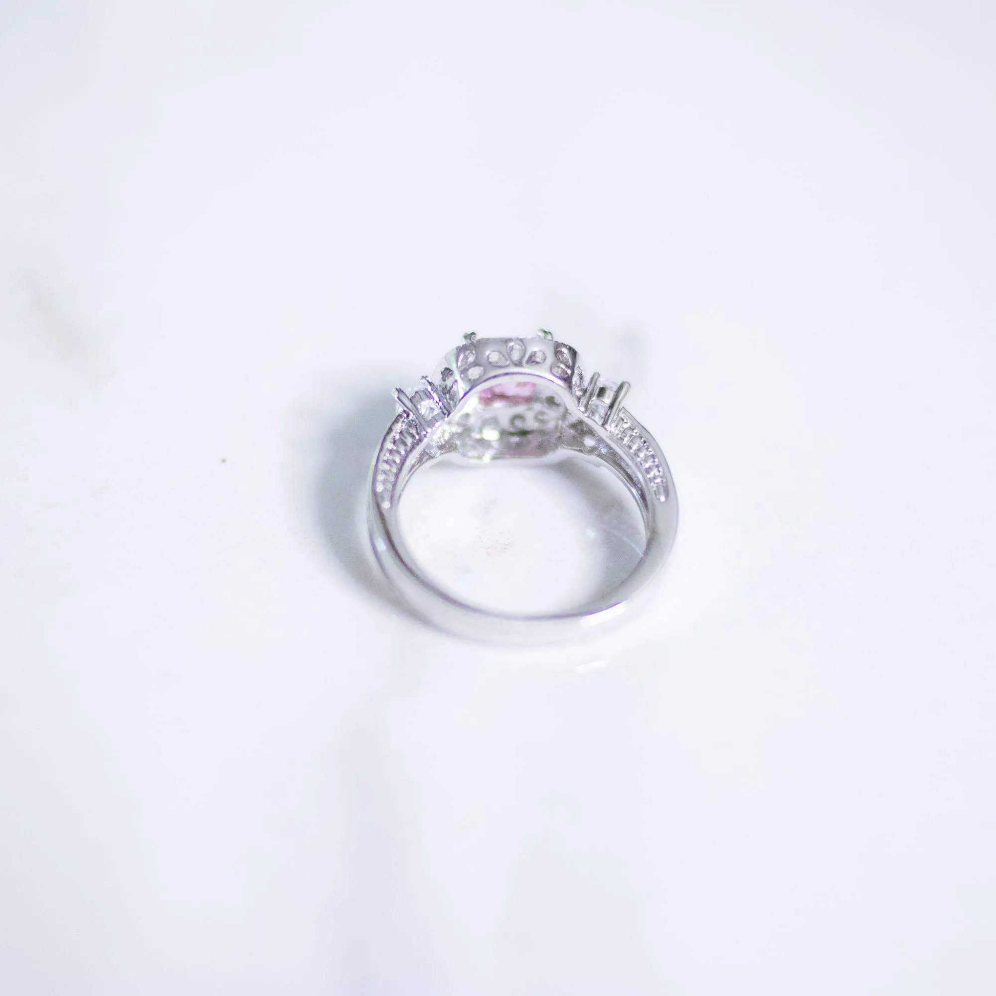Vintage Art Deco Style Pink Crystal Statement Ring