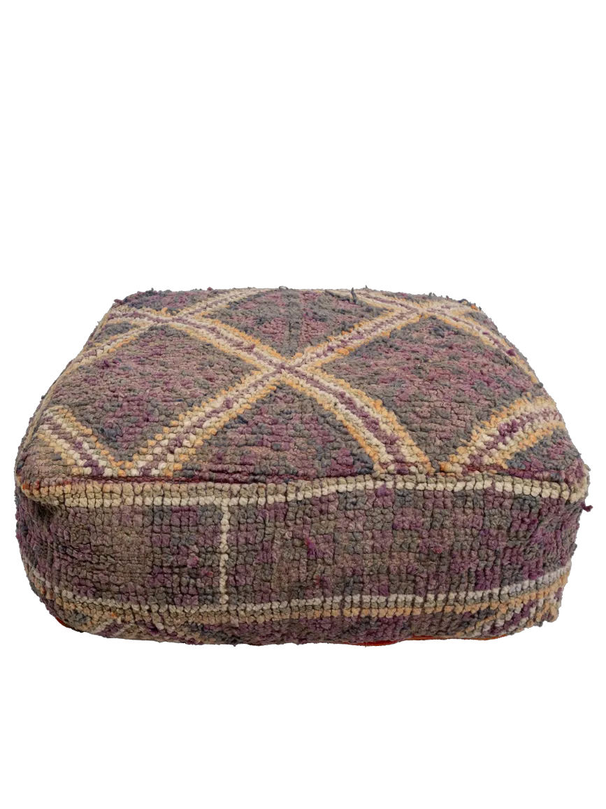 Vintage Beni M'Guild Pouf - Violet Diamonds