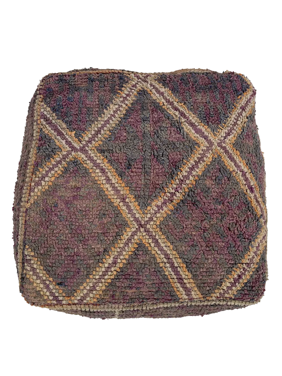 Vintage Beni M'Guild Pouf - Violet Diamonds