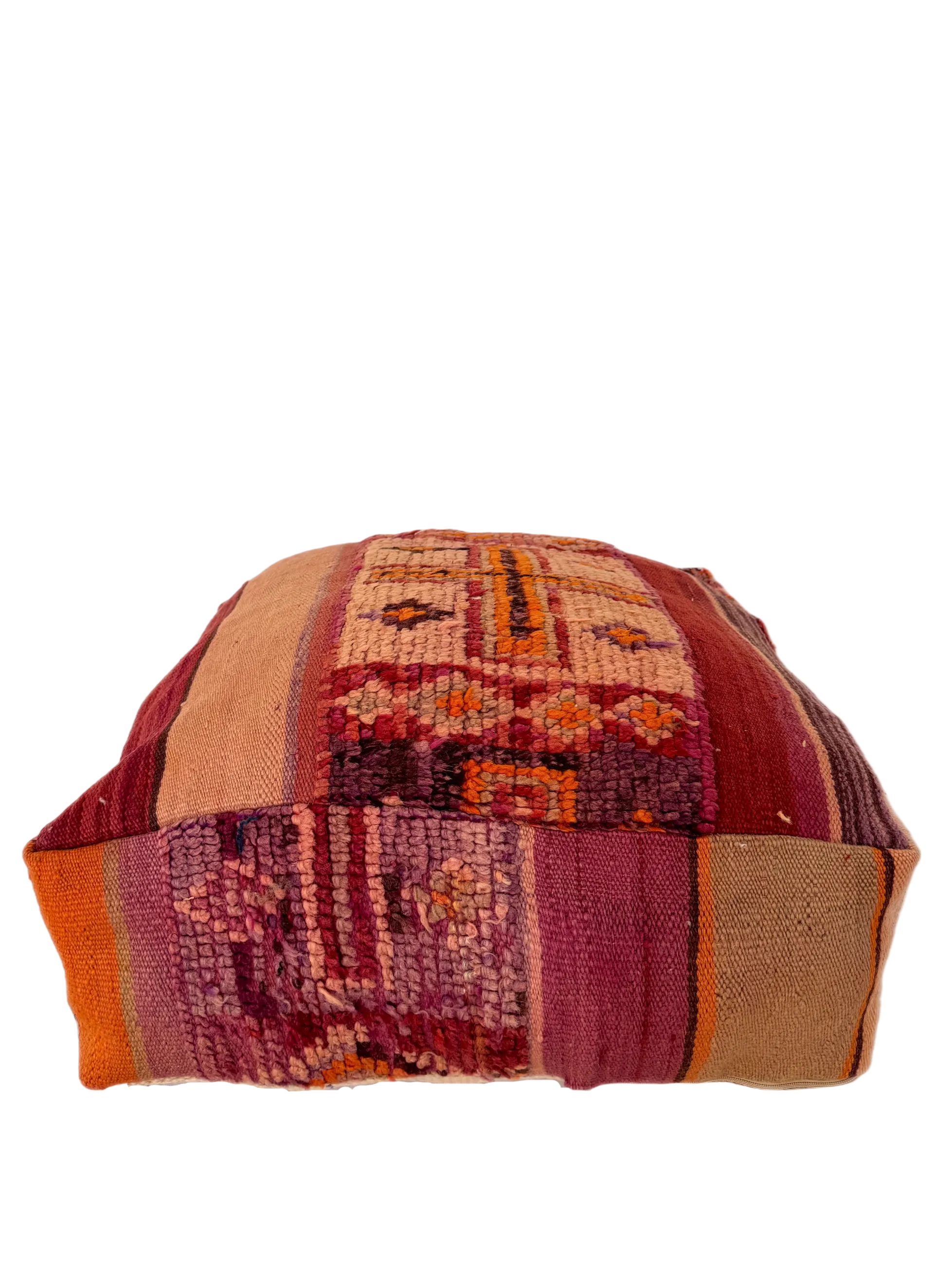 Vintage Chichaoua Pouf - Mauve/Orange