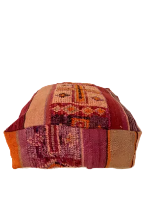 Vintage Chichaoua Pouf - Mauve/Orange