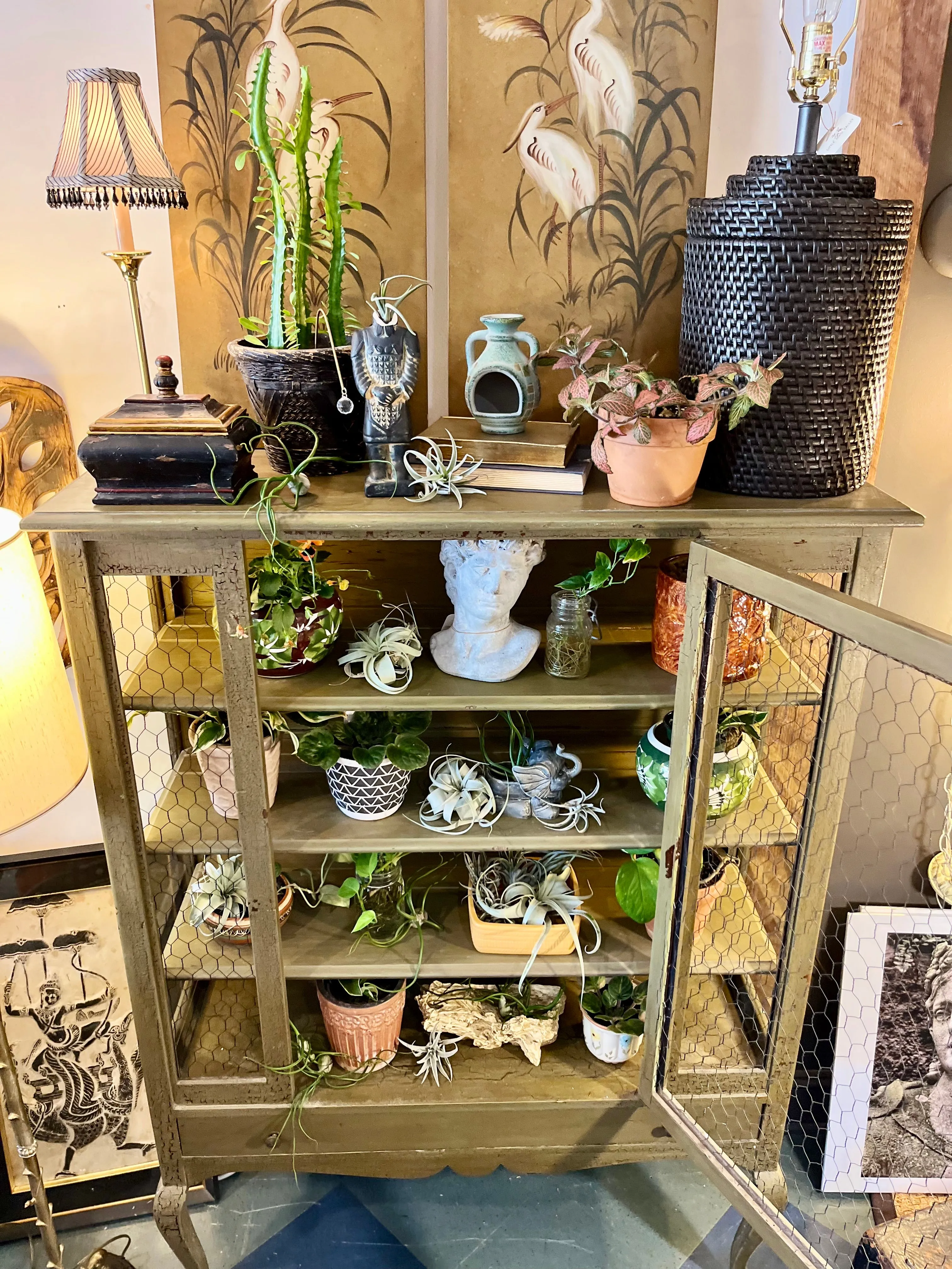 Vintage Green Wooden Cabinet