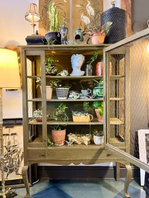 Vintage Green Wooden Cabinet