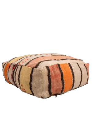 Vintage Kalaat M'Gouna Pouf - Striped Hanbel