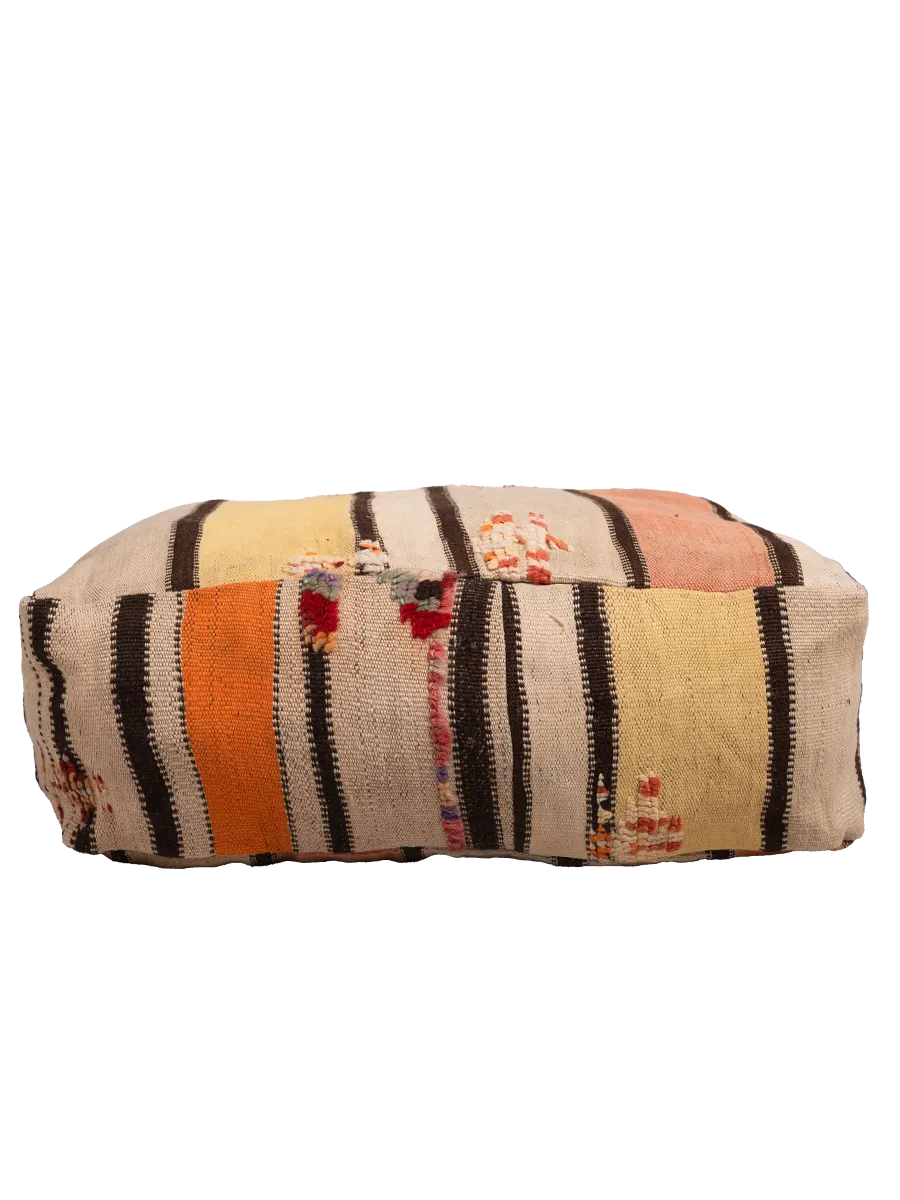 Vintage Kalaat M'Gouna Pouf - Striped Hanbel