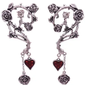 Vintage Women Halloween Gothic Punk Red Heart earrings Jewelry