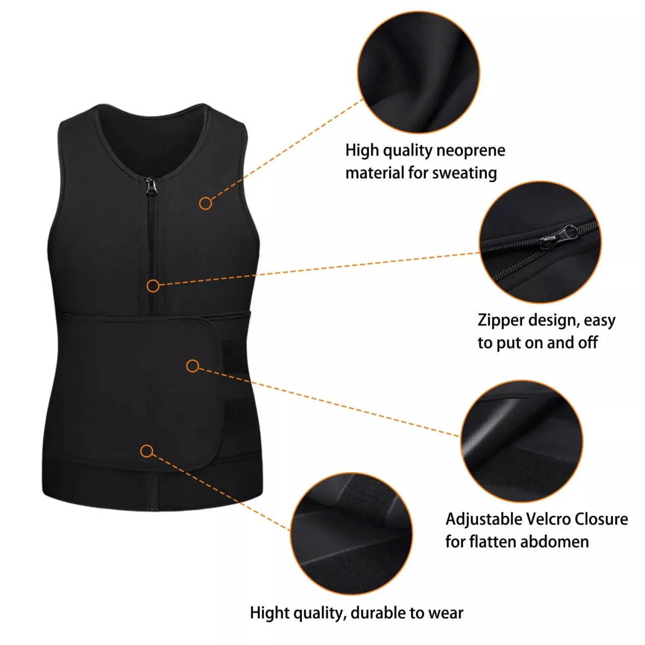 Waist Trainer for Men: Sauna Vest Body Sculpt