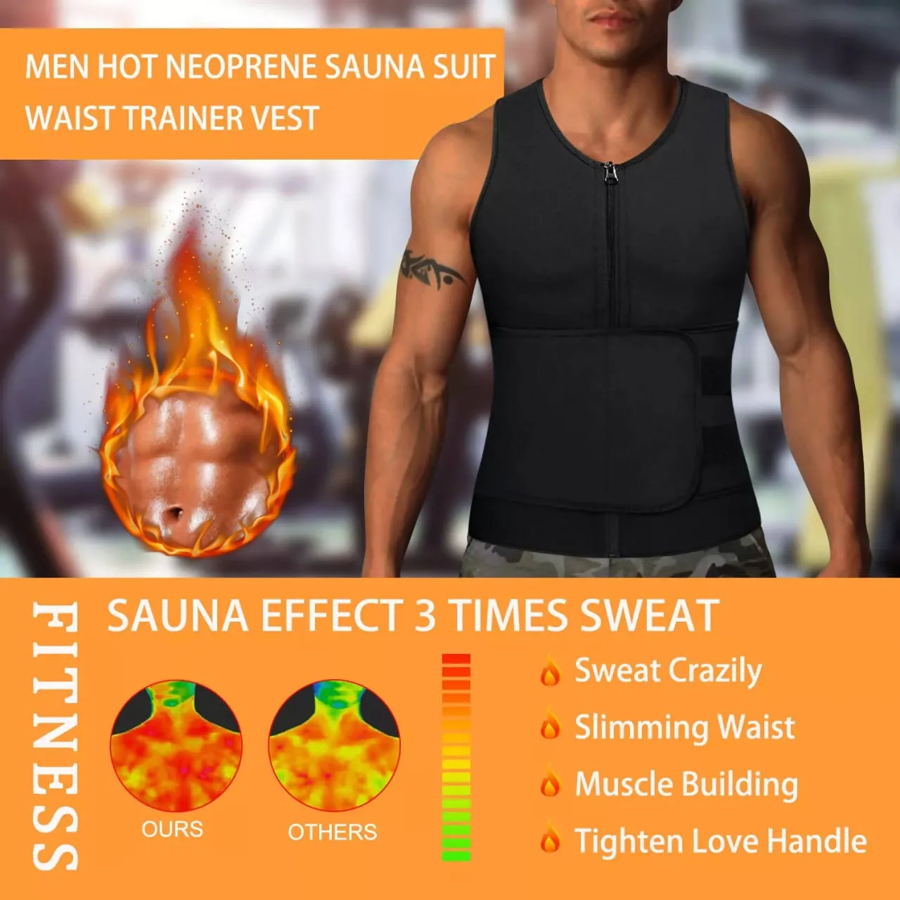 Waist Trainer for Men: Sauna Vest Body Sculpt