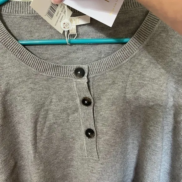 WAYF Gray Casual Crew Neck Sweater Long‎ Sleeve Knit Pullover Size L