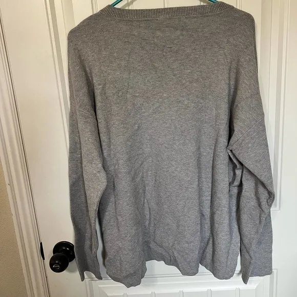 WAYF Gray Casual Crew Neck Sweater Long‎ Sleeve Knit Pullover Size L