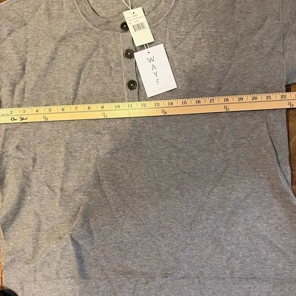 WAYF Gray Casual Crew Neck Sweater Long‎ Sleeve Knit Pullover Size L