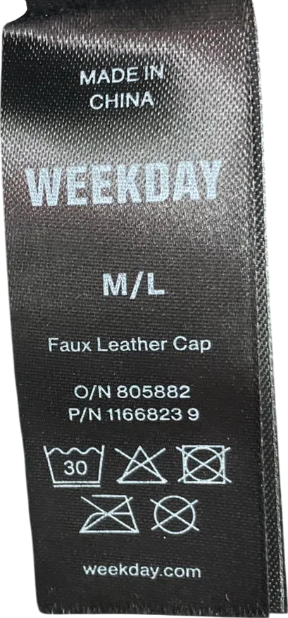 Weekday Green Faux Leather Cap UK M/L