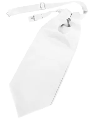 White Solid Satin Kids Cravat