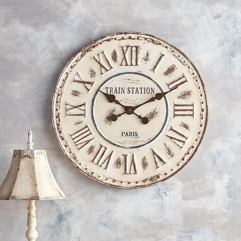 White Vintage Style Clock