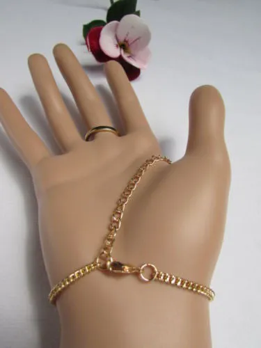 Women Gold Metal Wide Bracelet Silver Sparkling Glitter