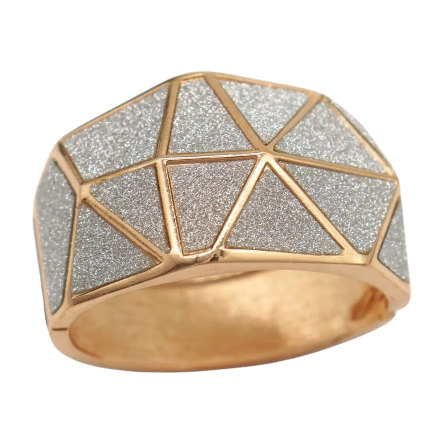 Women Gold Metal Wide Bracelet Silver Sparkling Glitter