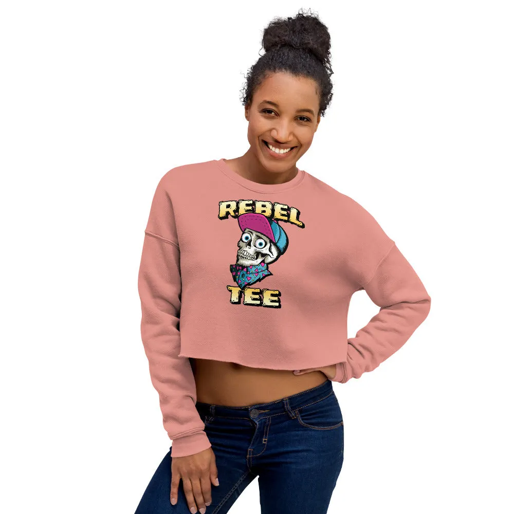 Women Rebel Tee Skull Crop Sweatshirt