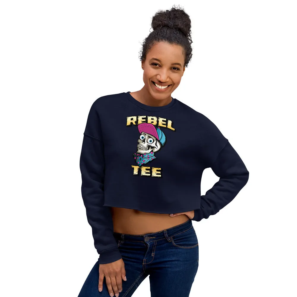 Women Rebel Tee Skull Crop Sweatshirt