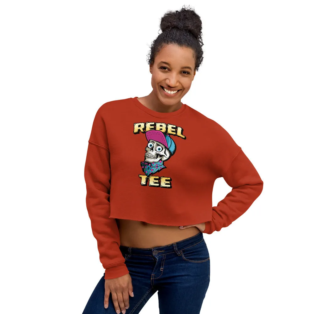 Women Rebel Tee Skull Crop Sweatshirt