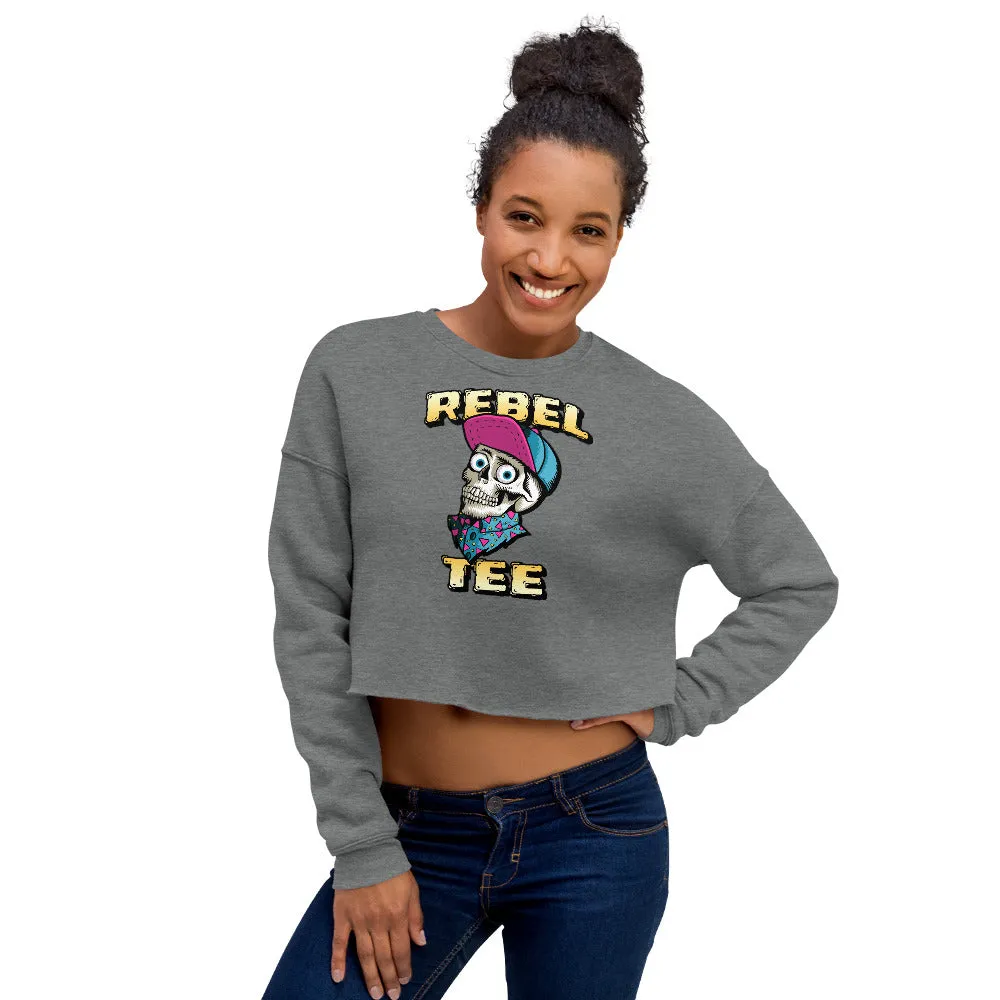 Women Rebel Tee Skull Crop Sweatshirt