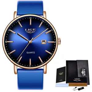 Women Ultra-thin Calendar Week Quartz Watch Ladies Waterproof watch