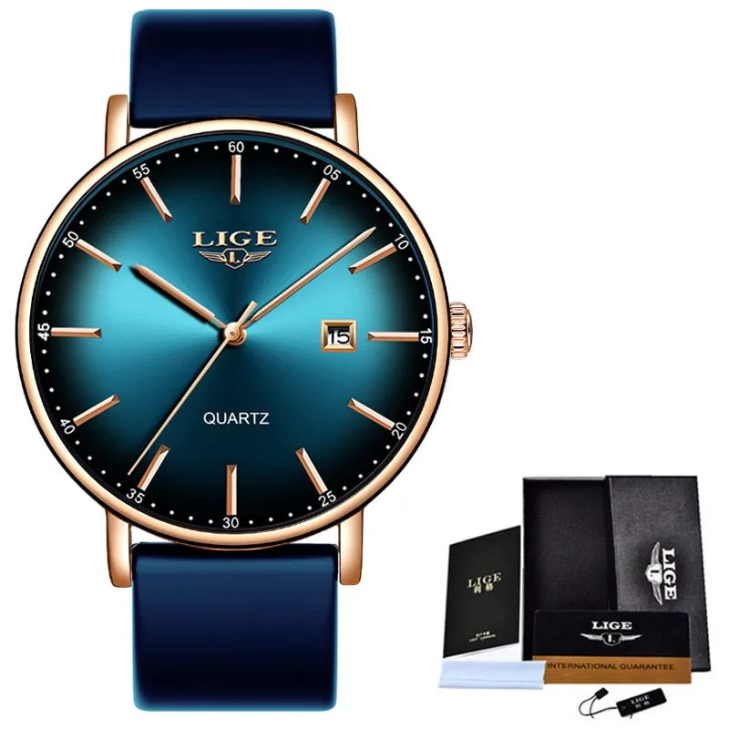 Women Ultra-thin Calendar Week Quartz Watch Ladies Waterproof watch