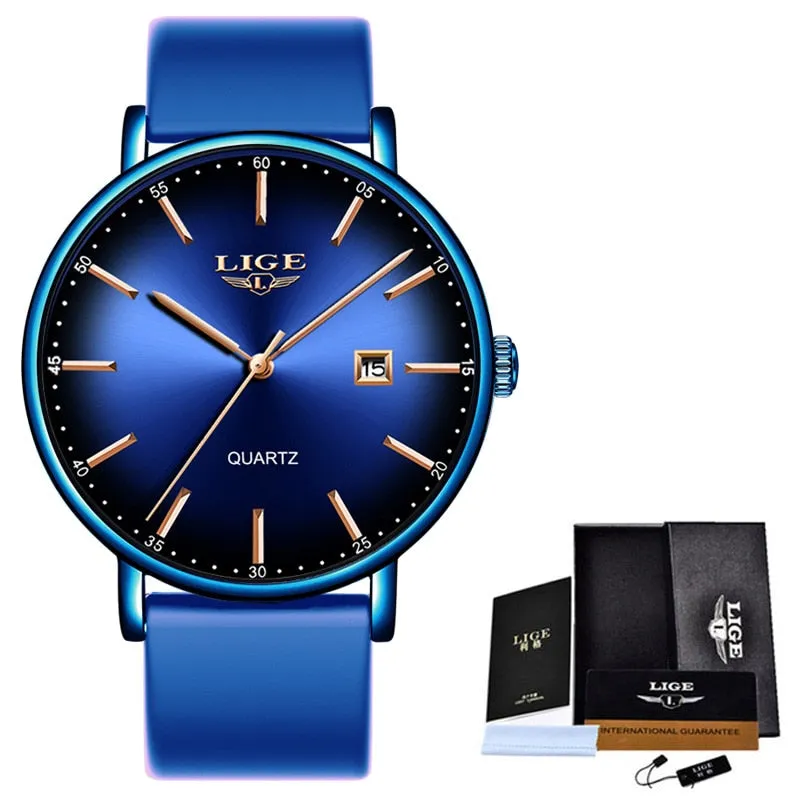 Women Ultra-thin Calendar Week Quartz Watch Ladies Waterproof watch
