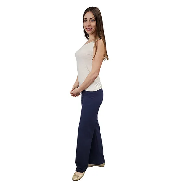 WOMEN'S CASUAL PANT COTTON FRENCH TERRY NAVY