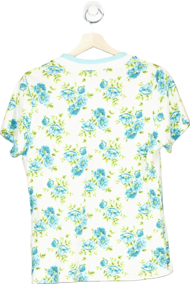 Zimmermann White/Blue Floral Print Knit Top UK 3
